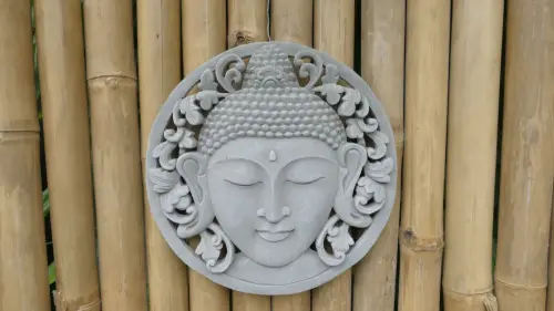 Product image of the product “Anando - Plaque - Buddha Face, Ø 30cm | cast stone ”